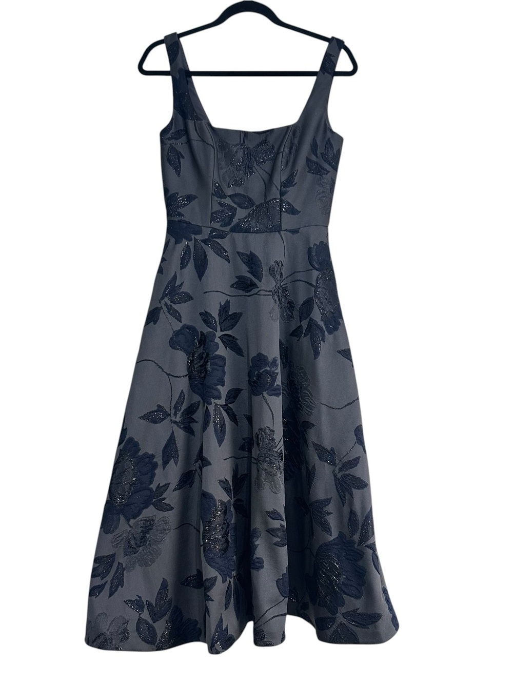 Dessy Collection Metallic Fit&Flare Midi Dress, Size 2 - Picture 5 of 11
